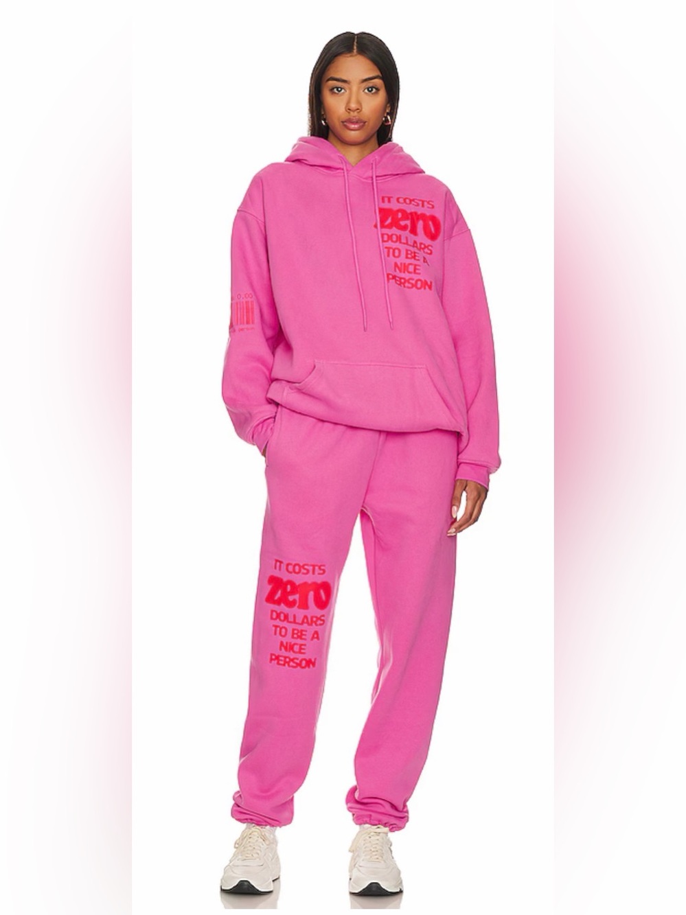 Pink Graphic Track Pants & Hoodie Set
